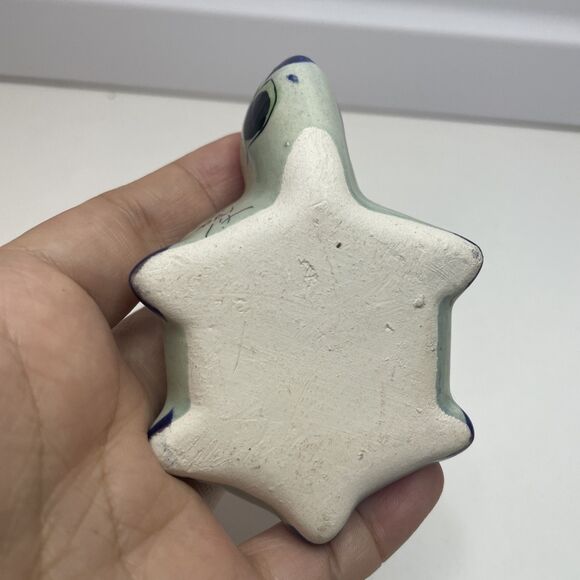 Vintage Green TONALA Pottery Turtle Artist Signed Incense Burner - Picture 7 of 9